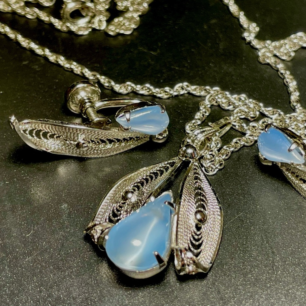 Vintage Sorrento 925 Sterling Silver Filagree Jelly Belly Set